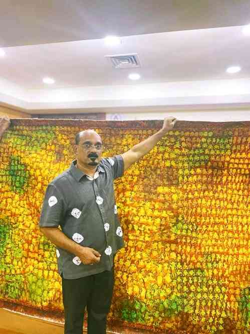 Kerala artist creates world record, draws 10,000 paintings of Lord Ganesha