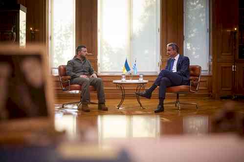 Ukrainian president meets European leaders in Greece