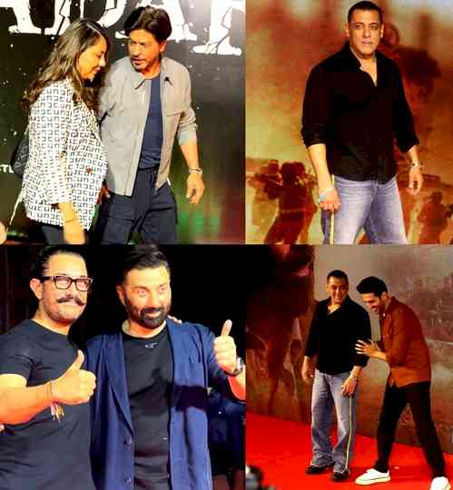 'Gadar 2' bash: SRK, Gauri walk hand-in-hand; Salman, Aamir pose together