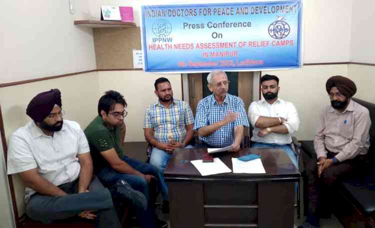 Team of Indian Doctors for Peace and Development visited relief camps in valley and hills of Manipur 
