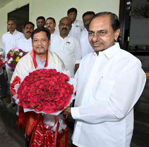 Meghalaya CM calls on KCR in Hyderabad