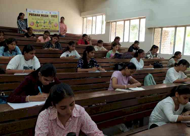 Slogan Writing Competition at Home Science College to mark poshan maah celebrations