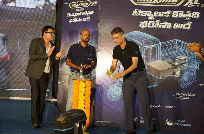 Bajaj Maxima Electric Cargo three wheelers launched in Sangareddy