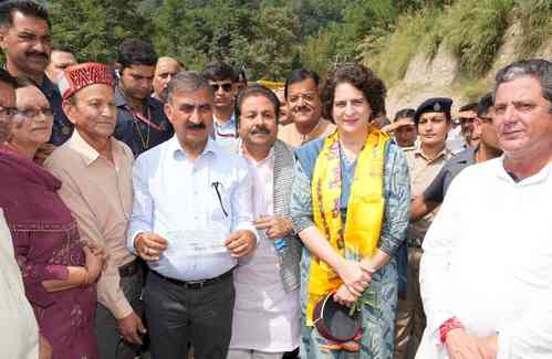 Declare Himachal catastrophe as national disaster: Priyanka to Centre