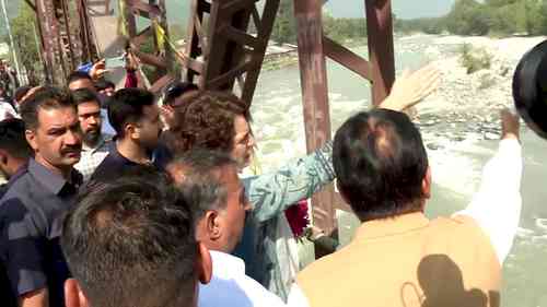 Priyanka Gandhi reaches Himachal, to visit rain-battered areas