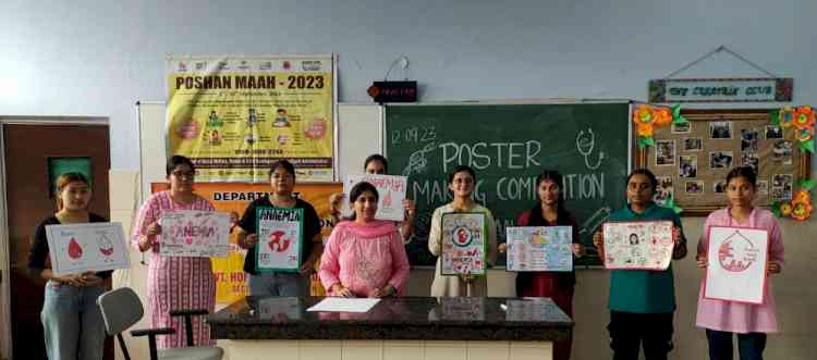 Poster Making Competition at Home Science College to mark poshan maah celebrations