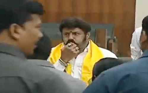 Balakrishna blows whistle in Andhra Assembly