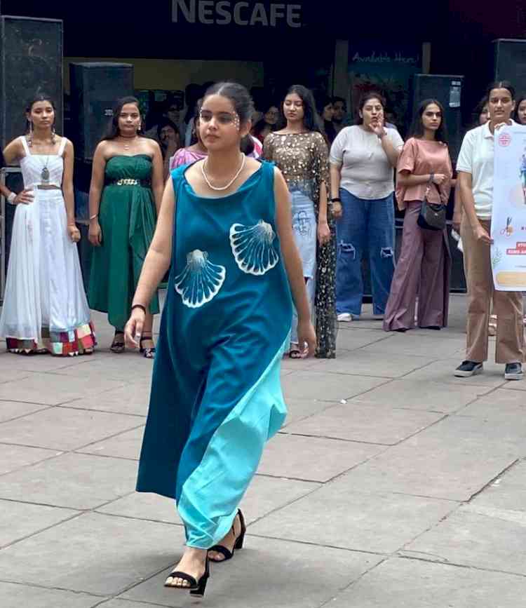 Zero and Minimal Waste Garments by UIFT & VD Students showcased in a Flash Mob at Panjab University