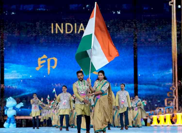 LPU students led  655-member Indian contingent during 19th Asian Games’ Opening Ceremony in China
