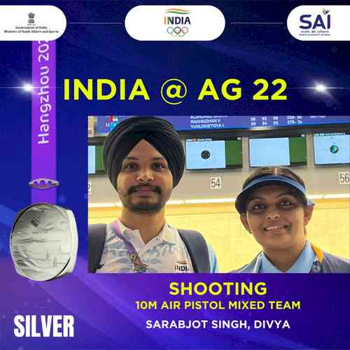 Asian Games: Sarabjot Singh, Divya win Silver medal in 10m Air Pistol Mixed Team event