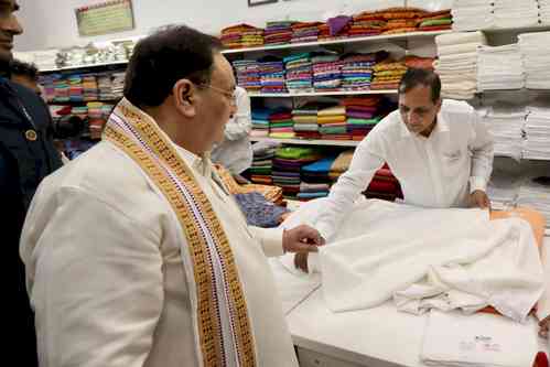 On Gandhi Jayanti, Nadda buys Khadi clothes