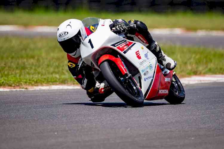 Honda Racing India’s rider Kavin Quintal shines in Round 4 of 2023 IDEMITSU Honda India Talent Cup NSF250R