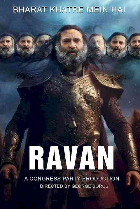 Congress slams BJP over Ravan poster of Rahul, says it's 