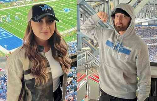 Eminem makes rare public appearance with daughter Hailie at football game