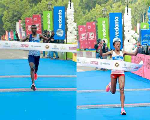 Daniel Ebenyo and Almaz Ayana triumph at Delhi Half Marathon; Abhishek, Kavita win Indian Elite titles