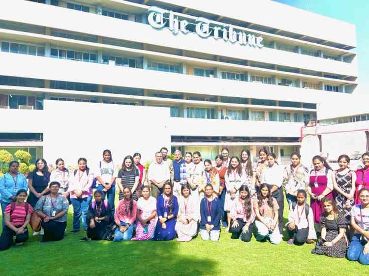 KMV students visit The Tribune Head Office, Chandigarh during an educational visit