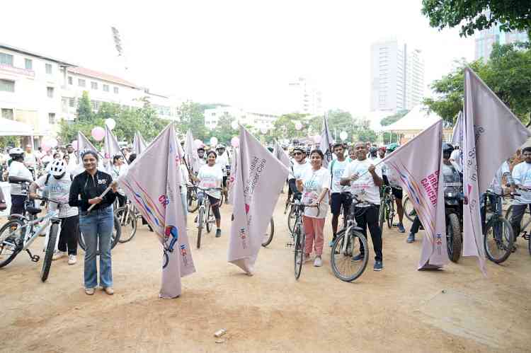 HCG Cancer Hospital Bangalore organises `Ride to Beat Breast Cancer' Cyclothon to Create Awareness on Breast Cancer