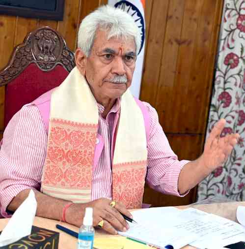 J&K L-G receives 'Amrit Kalash' from all blocks & municipal bodies of Kashmir