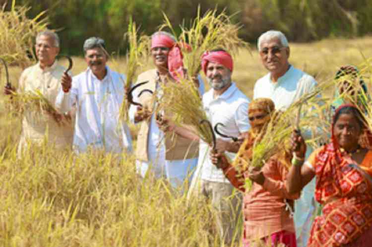 Rahul meets Chhattisgarh farmers ahead of Assembly polls