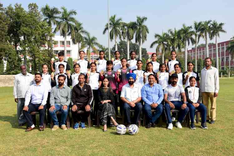 Guru Hargobind Khalsa College Gurusar Sudhar secures top position in Panjab University Inter-College Football (Boys) tournament