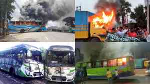 Over 100 buses torched in B'desh after BNP’s three-day strike call