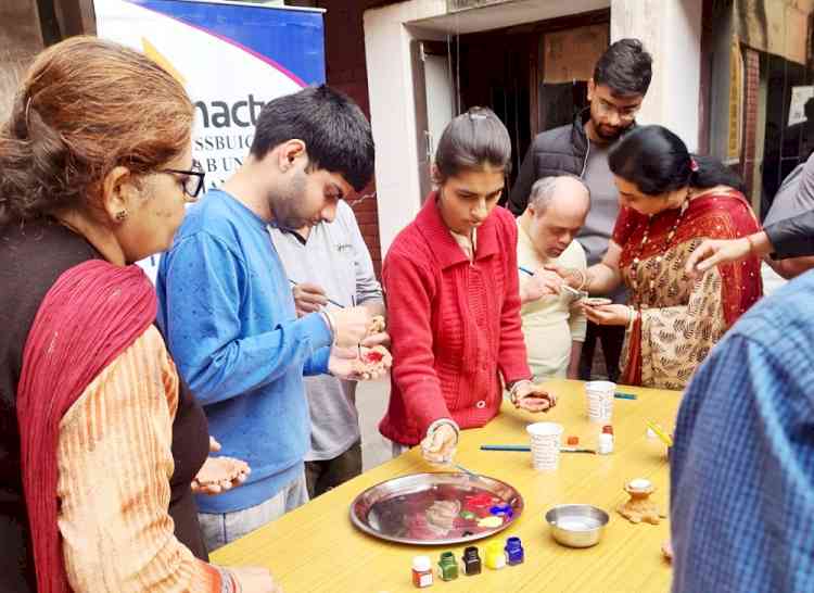 Enactus Team of PU brings cheers to the specially-abled through a diya painting workshop