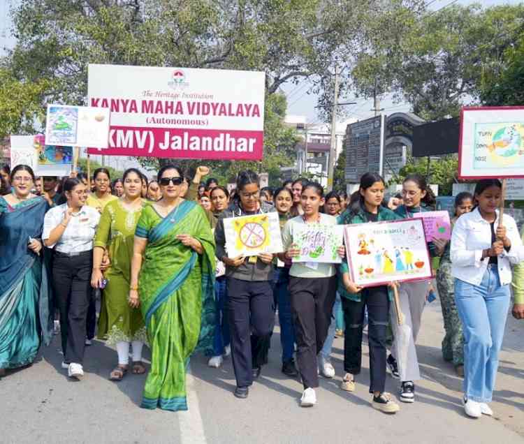 KMV organises an awareness rally to spread awareness about Eco friendly Diwali 