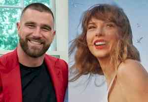 Taylor Swift smooches Travis Kelce to celebrate success of concert