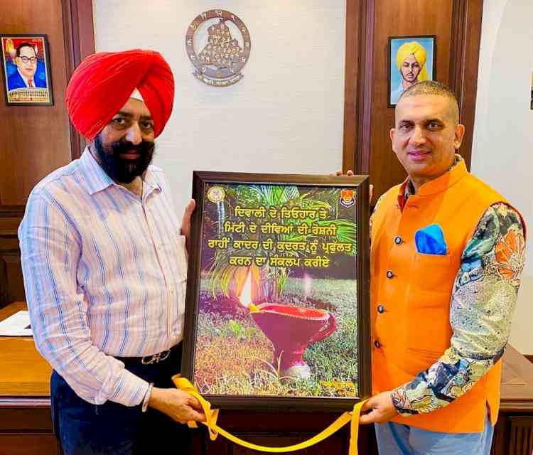 Commissioner Police, Ludhiana released portrait depicting earthen lamp in nature’s lap on Diwali 