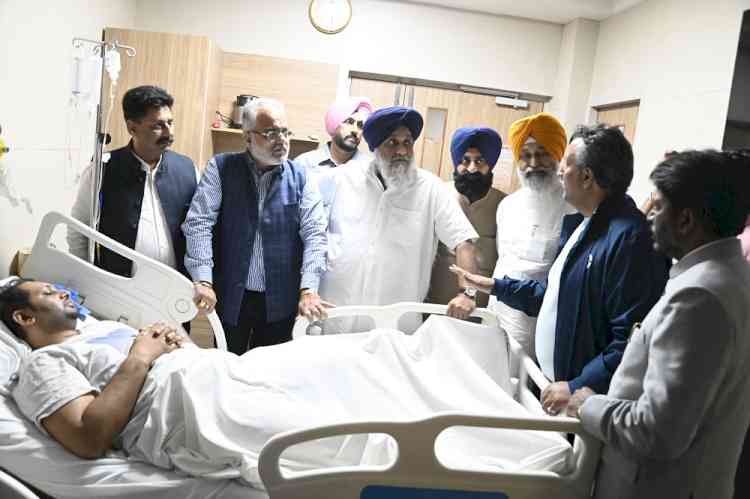 SAD president Sukhbir S Badal visits Sambhav Jain, says deterioration of law and order would lead to further migration of industry to other States
