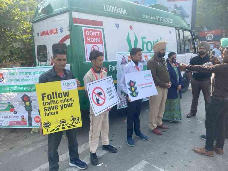 Fortis Hospital Ludhiana and Punjab Police collaborate for Road Safety Awareness Campaign