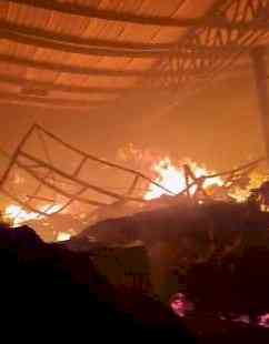 Godown partially collapses after major fire in Delhi