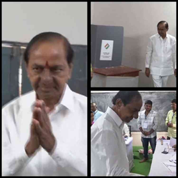 Telangana: KCR casts vote in Chintamadaka village