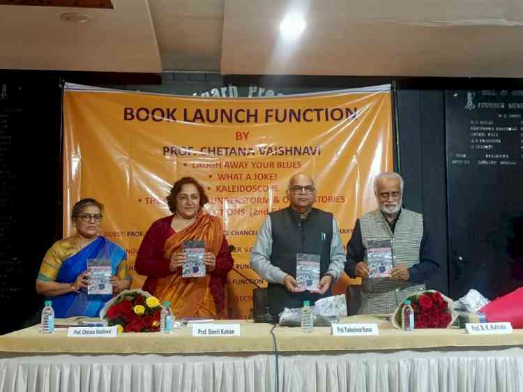 Dr. Chetana Vaishnavi released four books at Chandigarh Press Club