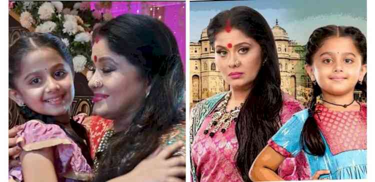 COLORS’ ‘Doree’: Sudhaa Chandran treats Mahi Bhanushali to a homemade cake.