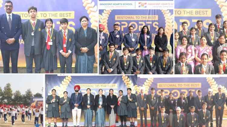 District Level and Inter-House Sports Winners of Innocent Hearts Group of Schools awarded with a message 'Jeetega India'