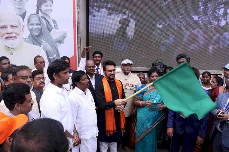 A.M. Jain College hosts flagging off of `Viksit Bharat Sankalp Yatra’ by Minister Anurag Singh Thakur