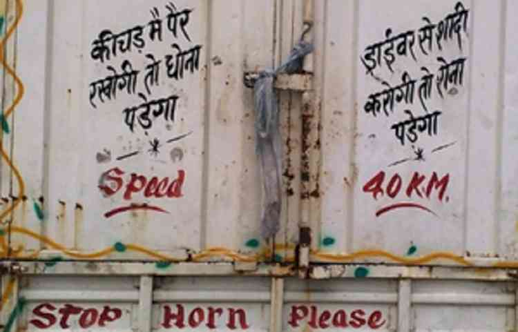 Slogans on trucks get catchier, livelier with political overtones