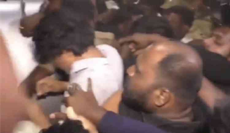 Slipper flung at Thalapathy Vijay as he pays last respects to mentor Vijaykanth