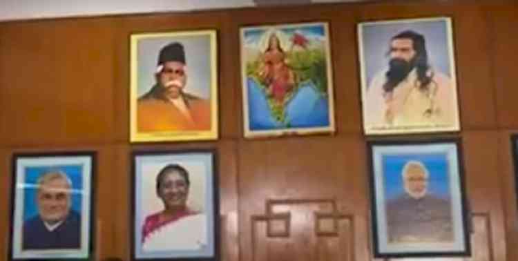 Cong points out missing pictures of Gandhi, Ambedkar from Raj minister’s office