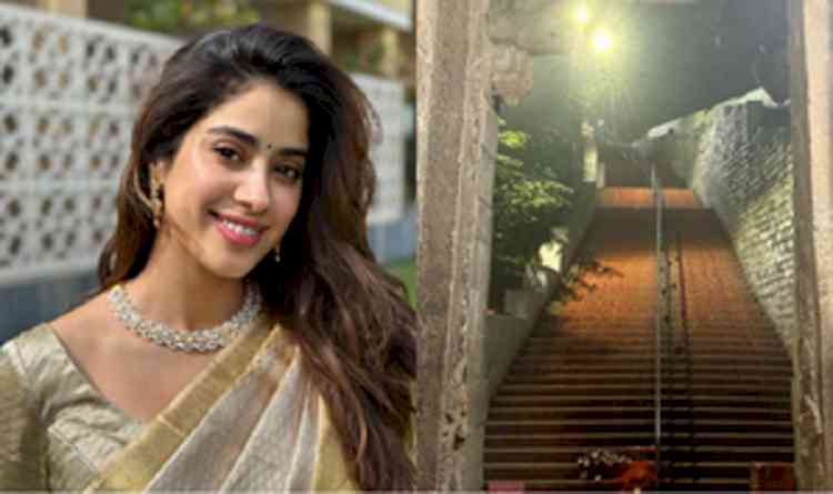 Janhvi Kapoor oozes elegance in saree, begins new year with spiritual bliss