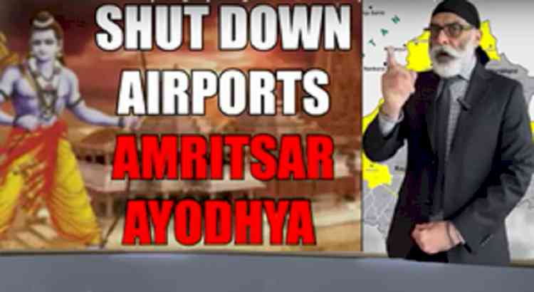 Pannun calls for shutdown of airports from Amritsar to Ayodhya ahead of Jan 22