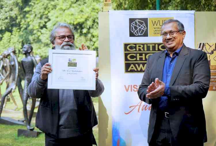 Sculpture Maestro KS Radhakrishnan Bestowed Critics Choice Award by World University of Design