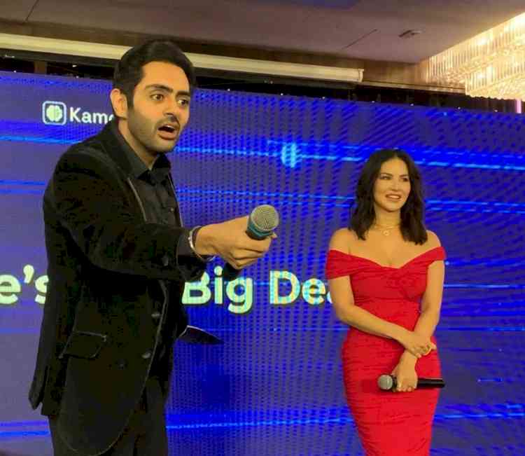 Karan Singh Chhabra hosts at Sunny Leone’s AI Clone launch on the Internet ! First ever in Bollywood 