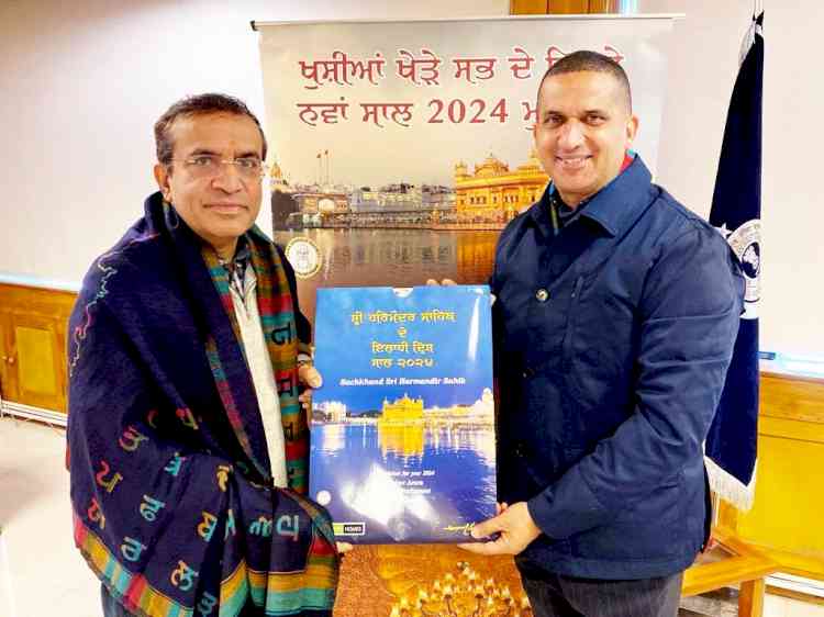 Commissioner Central GST Audit Hardeep Batra describes Calendar 2024 “Divine Visuals of Sachkhand Sri Harmandir Sahib” pious work for community