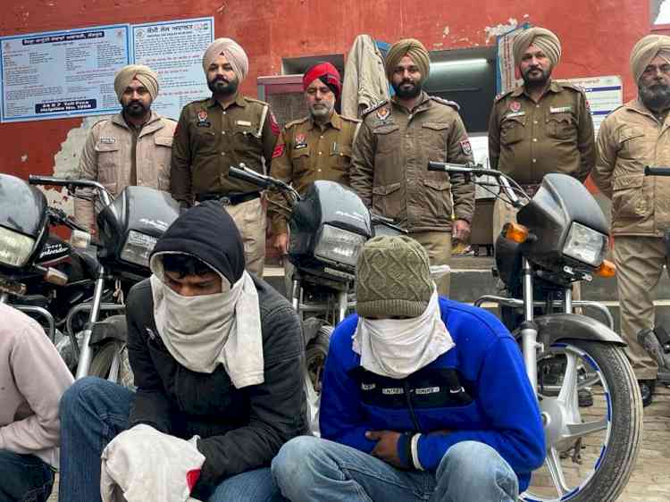 Malerkotla Police cracks down on vehicle thieves; 3 arrested, 05 stolen bikes recovered