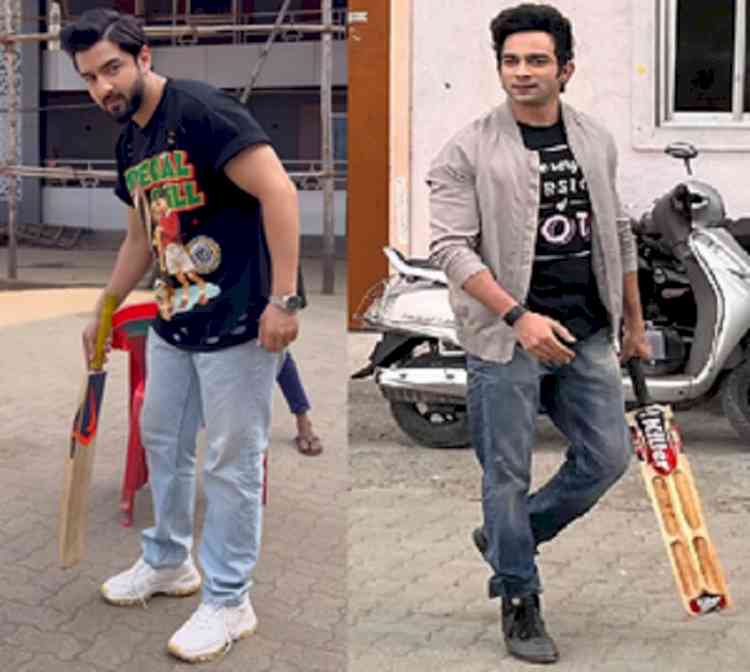 Rohit Suchanti shows off his cricket skills on sets of 'Bhagya Lakshmi'