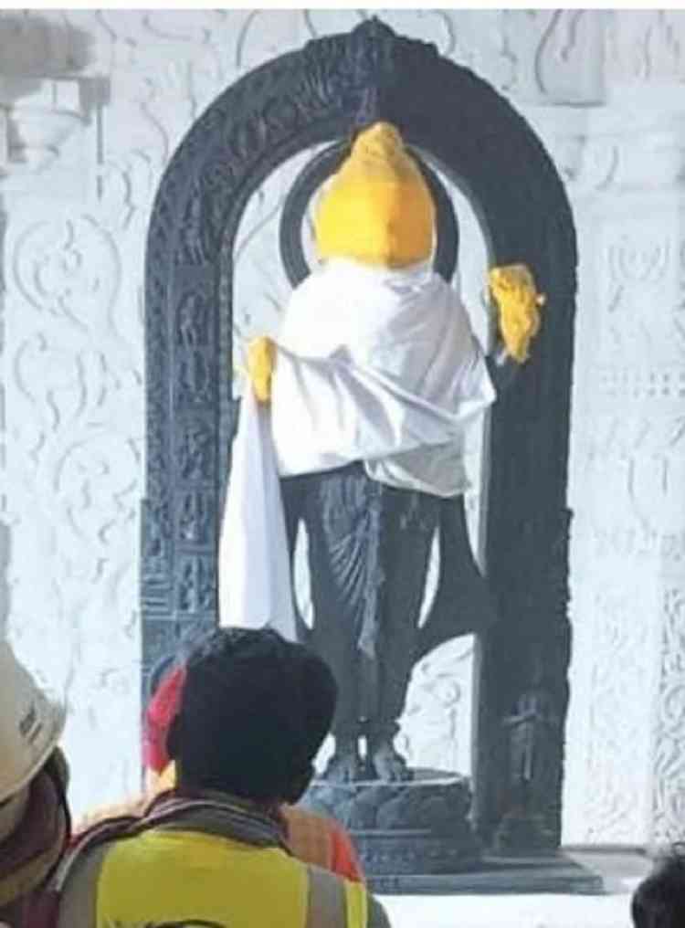 First 'look' of Ram Lalla idol inside Ayodhya temple revealed