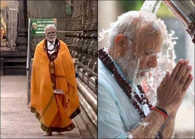 PM Modi visits Rameswaram Shiva temple, offers prayers