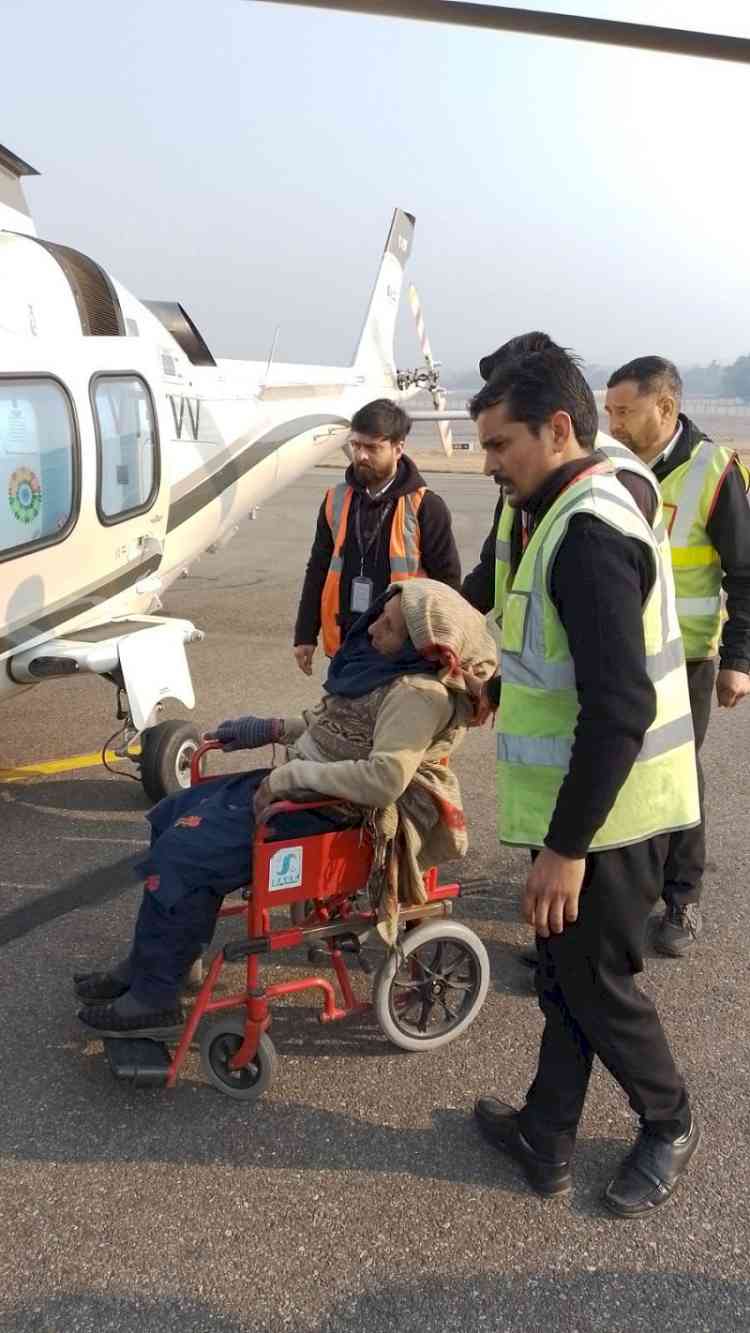 CM’s helicopter airlifts critically ill woman from remote Bada Bhangal for urgent medical care